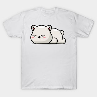 Cute polar bear sleeping cartoon illustration T-Shirt